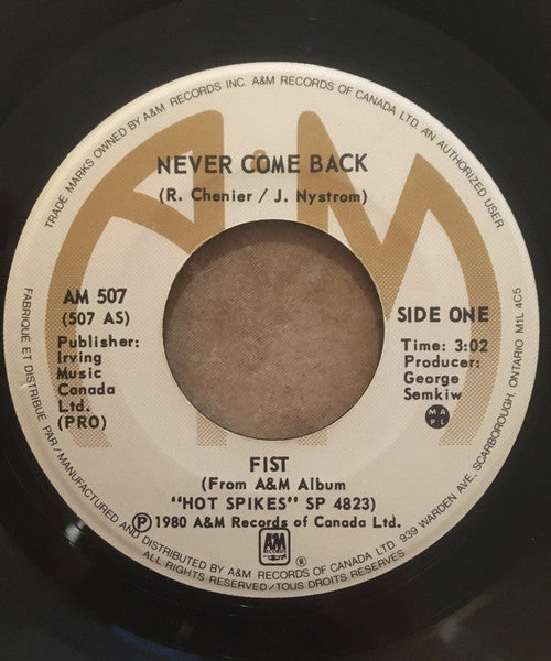 Fist : Never Come Back (7", Single)