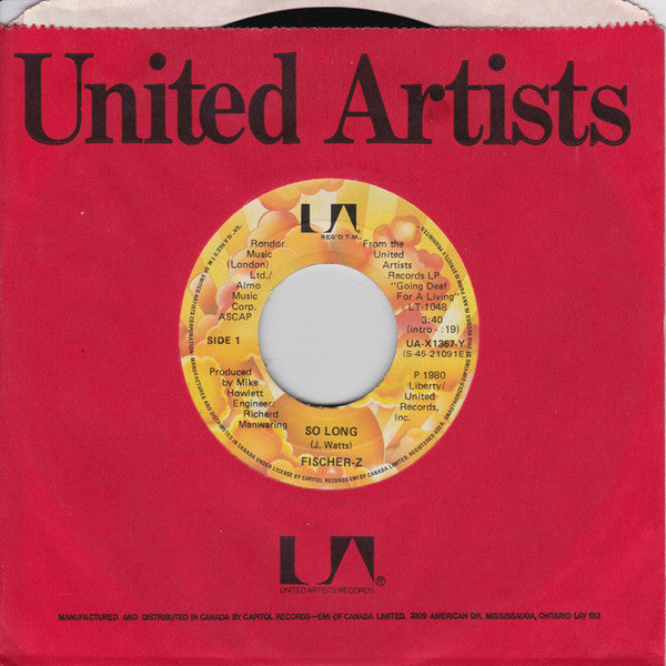 Fischer-Z : So Long (7", Single)