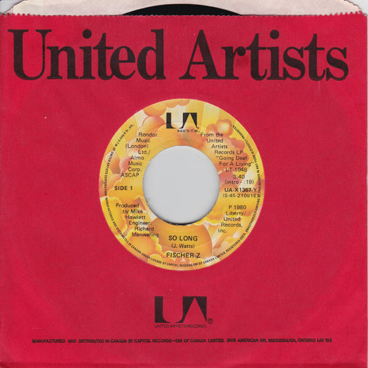 Fischer-Z : So Long (7", Single)