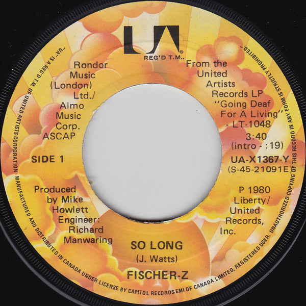 Fischer-Z : So Long (7", Single)