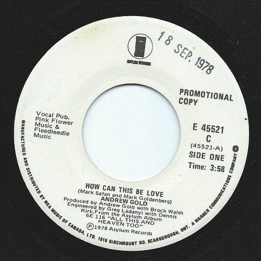 Andrew Gold : How Can This Be Love (7", Single, Promo)