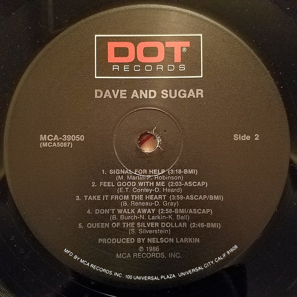 Dave And Sugar : Dave & Sugar (LP, Album, Pin)