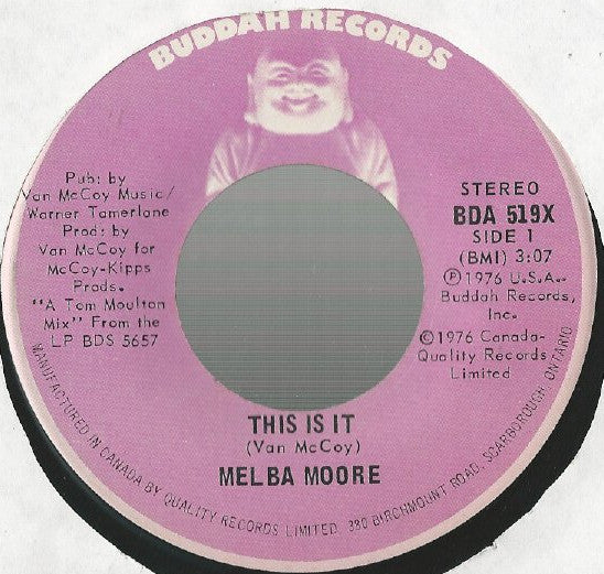 Melba Moore : This Is It (7", Single)