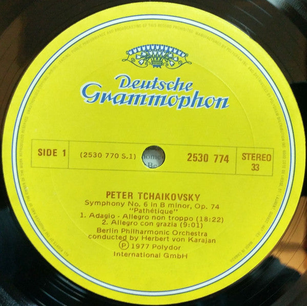 Peter I. Tschaikowsky*, Berliner Philharmoniker, Herbert Von Karajan : Symphonie Nr. 6 "Pathétique" (LP)