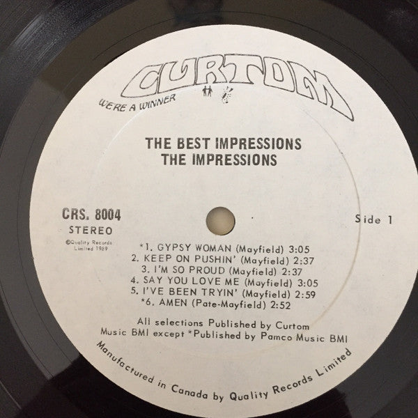 The Impressions : The Best Impressions... Curtis, Sam & Fred (LP, Album, Comp)