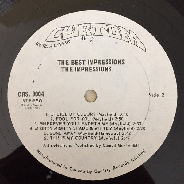 The Impressions : The Best Impressions... Curtis, Sam & Fred (LP, Album, Comp)