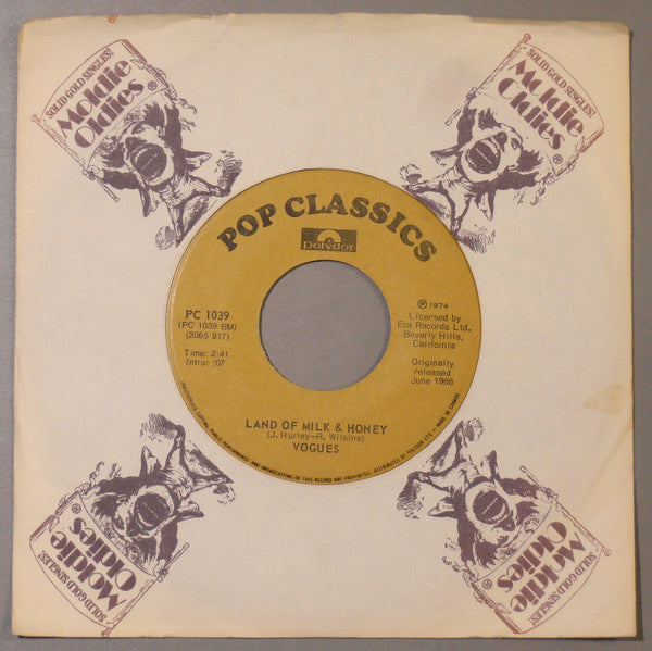 The Vogues : Five O'Clock World / The Land Of Milk And Honey (7", Single)
