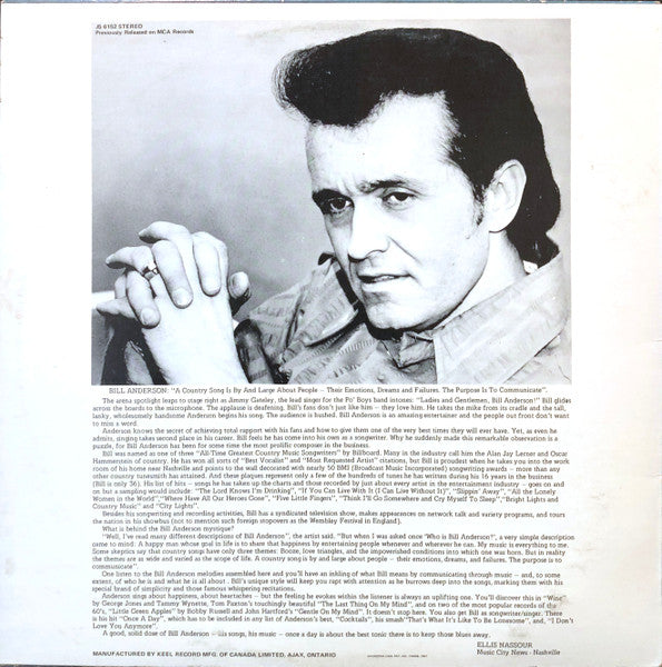 Bill Anderson (2) : Gentle On My Mind (LP, RE)