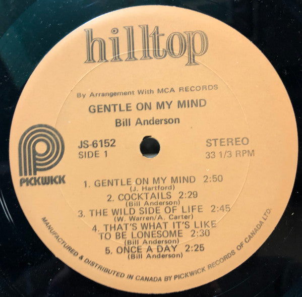 Bill Anderson (2) : Gentle On My Mind (LP, RE)