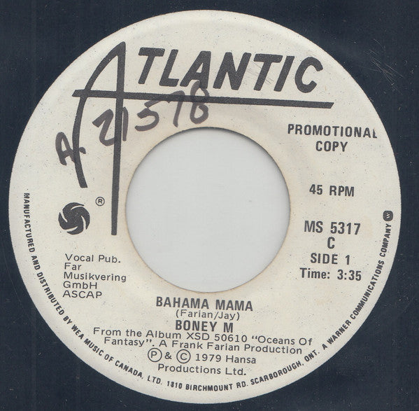 Boney M. : Bahama Mama (7", Promo)