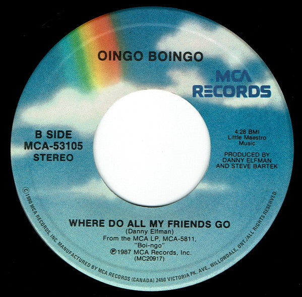 Oingo Boingo : We Close Our Eyes (7", Single)