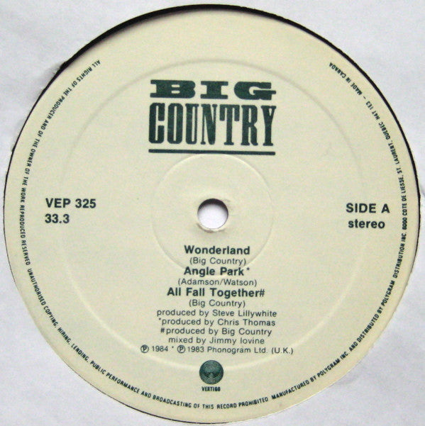 Big Country : Wonderland (LP, MiniAlbum, Comp)
