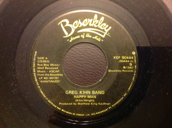 Greg Kihn Band : Happy Man (7", Single)