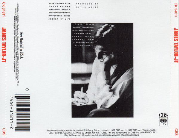 James Taylor (2) : JT (CD, Album, RE, DAD)
