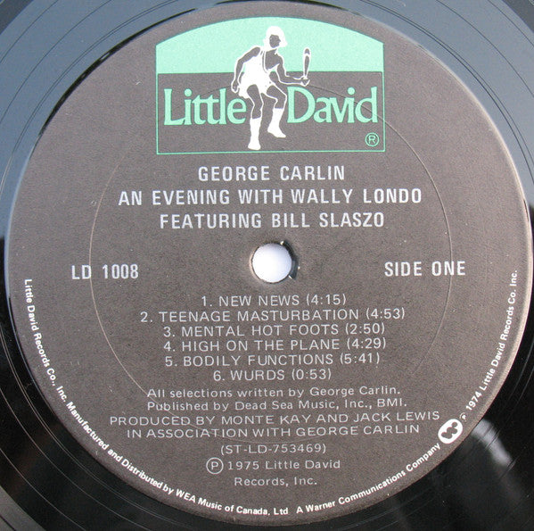 George Carlin : An Evening With Wally Londo Featuring Bill Slaszo (LP, Album, RE)