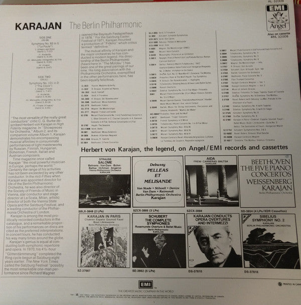 Joseph Haydn, Herbert von Karajan, Berliner Philharmoniker : Symphonies No. 83 In G ("La Poule") / No. 101 In D ("The Clock") (LP, RE)