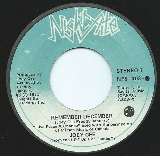 Joey Cee (2) : Remember December (7", Single)