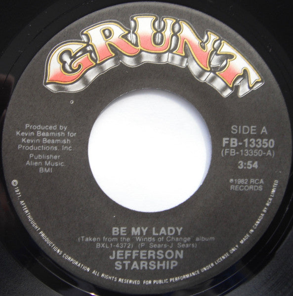 Jefferson Starship : Be My Lady (7", Single)