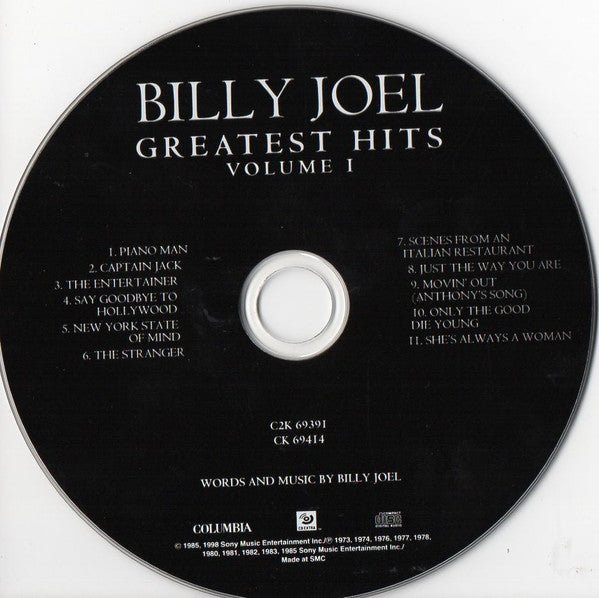 Billy Joel : Greatest Hits Volume I & Volume II (2xCD, Comp, RM)