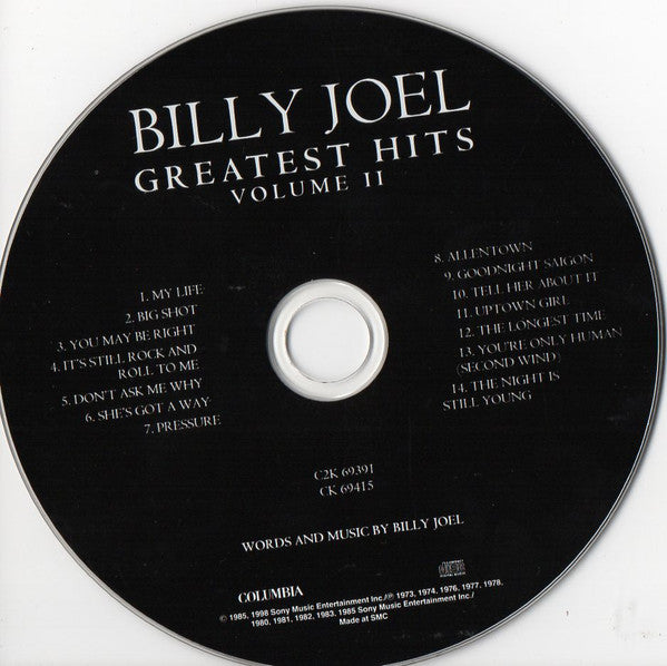 Billy Joel : Greatest Hits Volume I & Volume II (2xCD, Comp, RM)