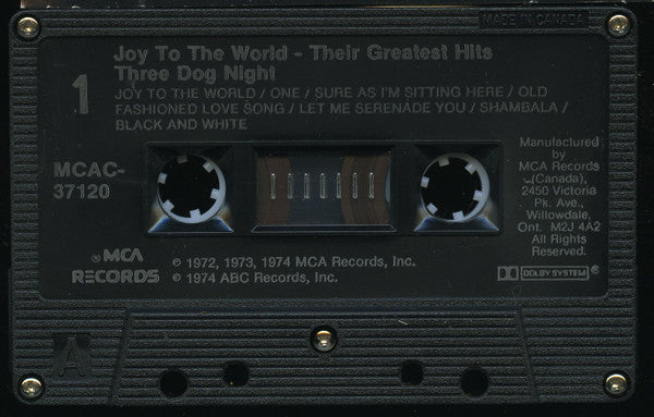 Three Dog Night : Joy To The World - Their Greatest Hits (Cass, Comp, RE, Dol)
