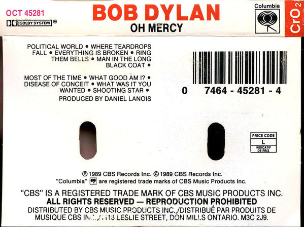 Bob Dylan : Oh Mercy (Cass, Album, CrO)