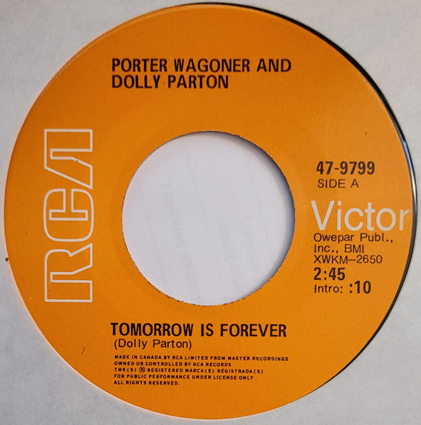 Porter Wagoner And Dolly Parton : Tomorrow Is Forever (7", Single)