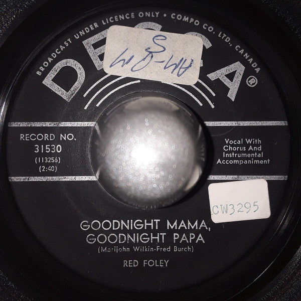 Red Foley : Goodnight Mama, Goodnight Papa / Poor Jack (7", Single)