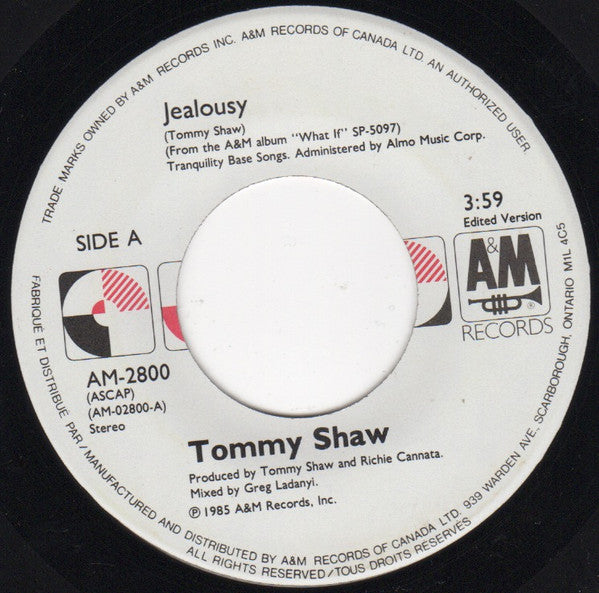 Tommy Shaw : Jealousy (7")