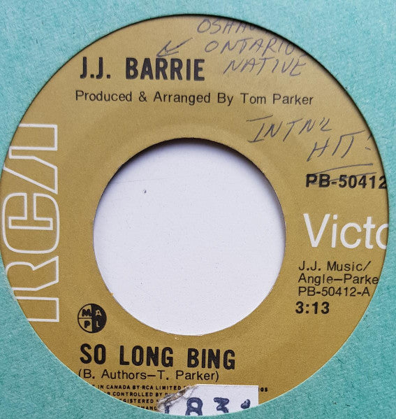 J. J. Barrie : So Long Bing / How Many Times (7", Single)