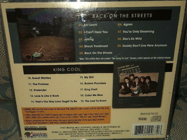Donnie Iris : Back On The Streets / King Cool (CD, Comp, RE)