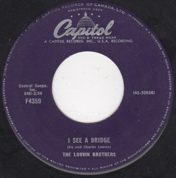 The Louvin Brothers : I See A Bridge (7", Single)