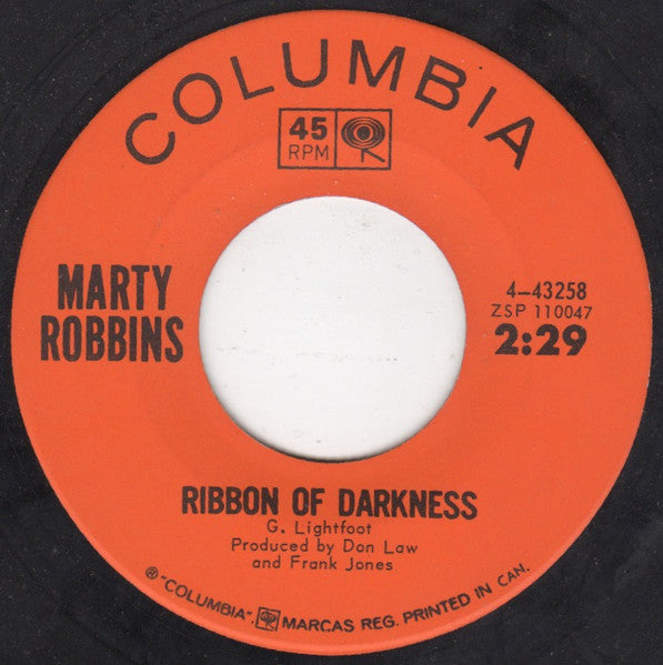 Marty Robbins : Ribbon Of Darkness (7", Single)