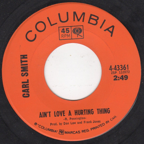 Carl Smith (3) : Let's Walk Away Strangers (7", Single)