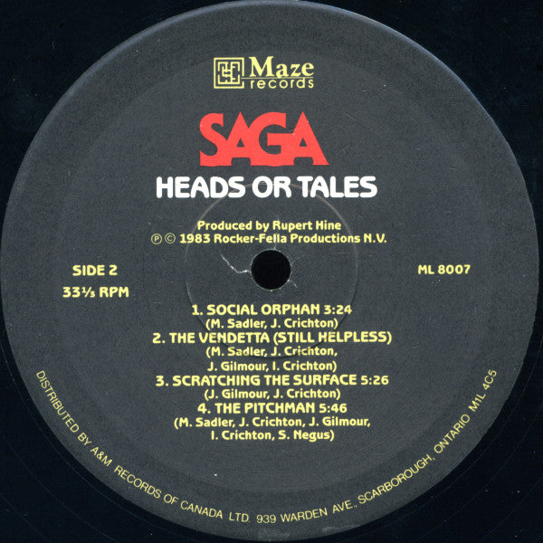 Saga (3) : Heads Or Tales (LP, Album, Lac)