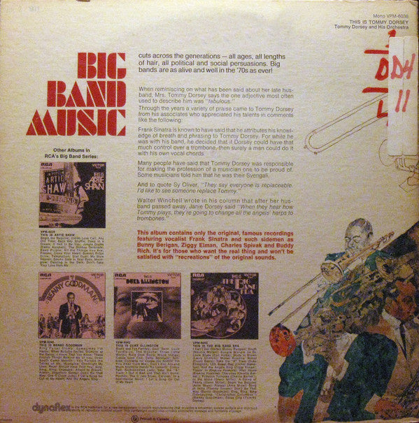 Tommy Dorsey, Tommy Dorsey And His Orchestra : This Is Tommy Dorsey (2xLP, Comp, Mono, Gat)