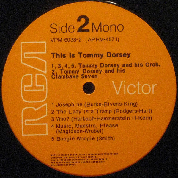 Tommy Dorsey, Tommy Dorsey And His Orchestra : This Is Tommy Dorsey (2xLP, Comp, Mono, Gat)