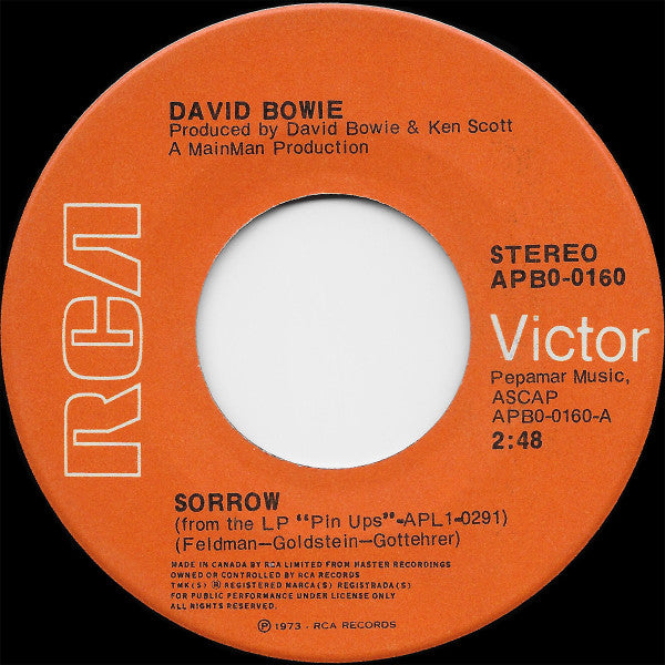 David Bowie : Sorrow (7", Single)