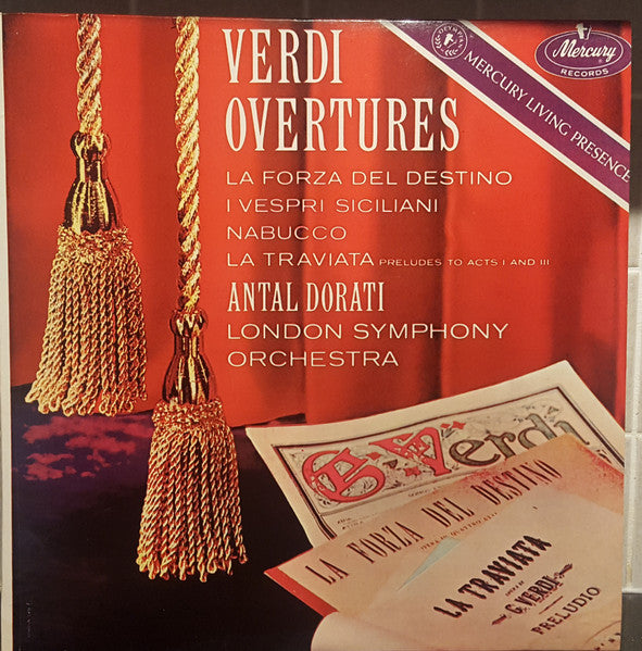 Giuseppe Verdi, London Symphony Orchestra, Antal Dorati : Verdi Overtures (LP, Mono)