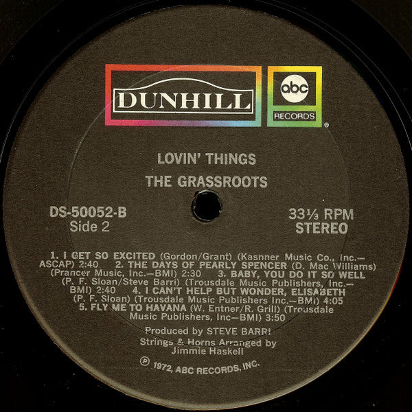 The Grass Roots : Lovin' Things (LP, Album)