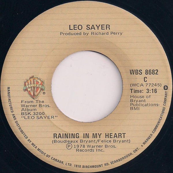 Leo Sayer : No Looking Back (7")