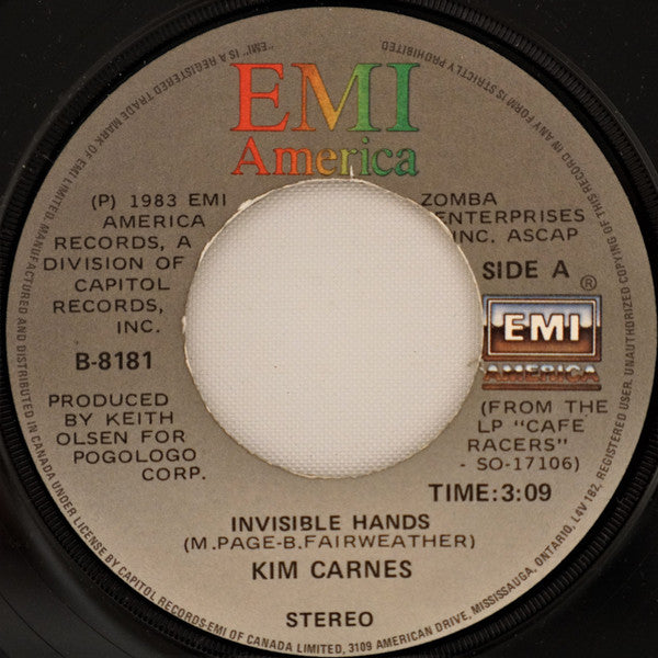 Kim Carnes : Invisible Hands (7", Single)