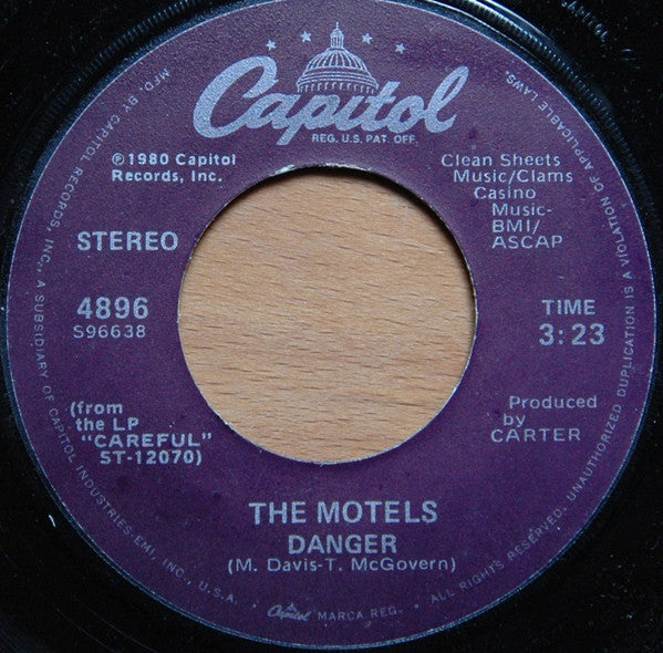 The Motels : Danger (7", Single)