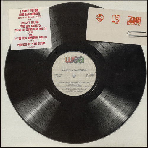 Agnetha Fältskog : I Wasn't The One (Who Said Goodbye) (12", Single, Promo)