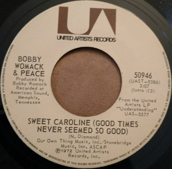 Bobby Womack : Sweet Caroline (Good Times Never Seemed So Good) / Harry Hippie (7", Single)