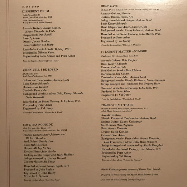 Linda Ronstadt : Linda Ronstadt Greatest Hits (LP, Comp)
