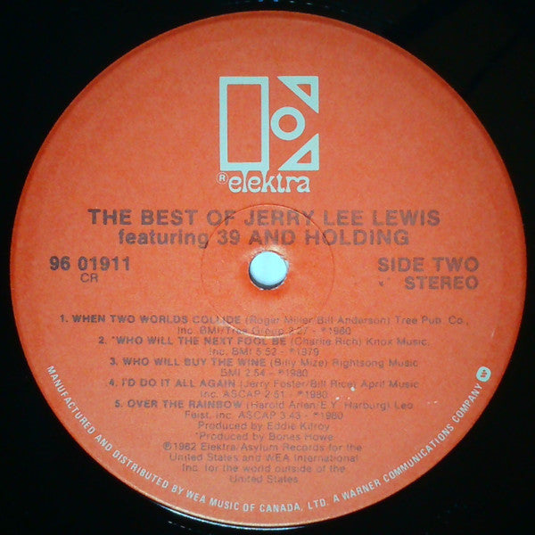 Jerry Lee Lewis : The Best Of Jerry Lee Lewis Featuring 39 And Holding (LP, Comp)