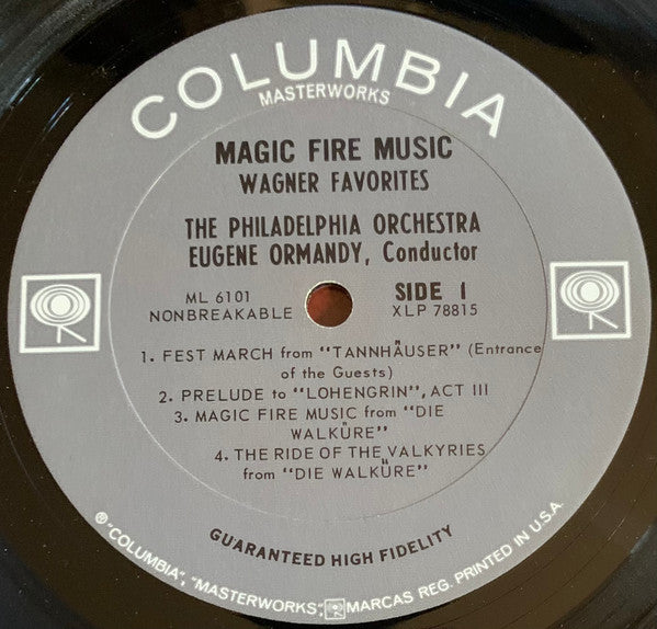 Richard Wagner, Eugene Ormandy, The Philadelphia Orchestra : Magic Fire Music (LP, Mono)