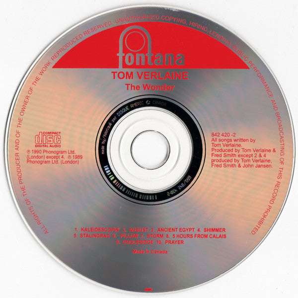 Tom Verlaine : The Wonder (CD, Album)