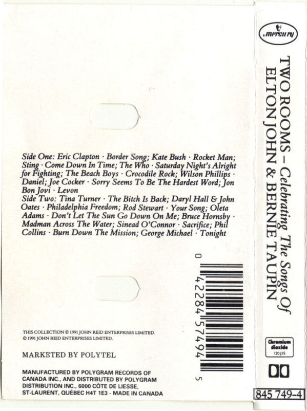 Various : Two Rooms - Celebrating The Songs Of Elton John & Bernie Taupin (Cass, Album, Chr)